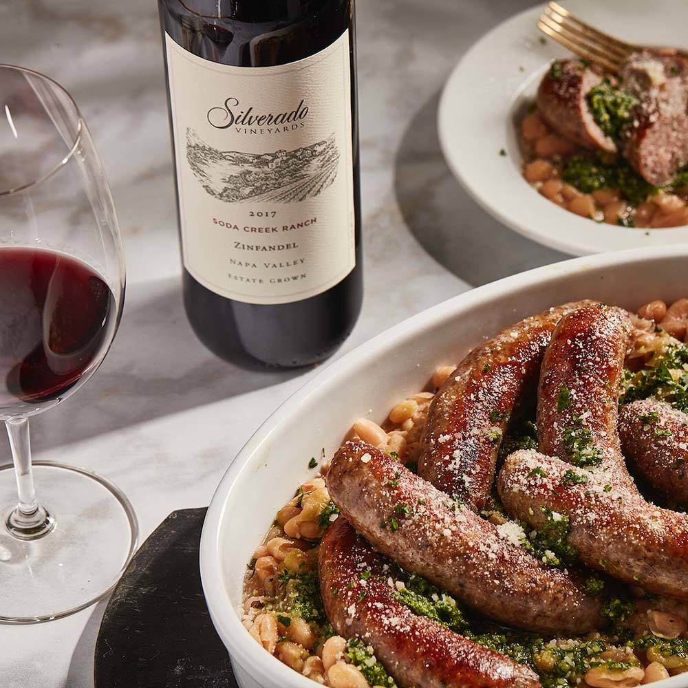 Italian Sausage with Cannellini Beans and Parsley Pesto square