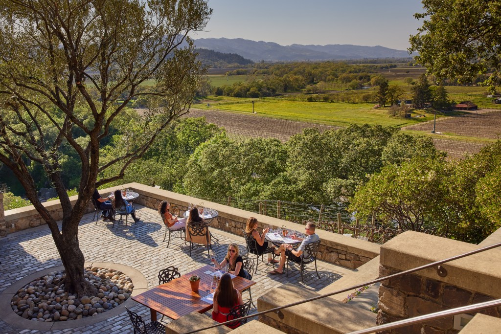 Silverado Vineyards Winery Terrace View Spring Photo HR Credit Rocco Ceselin